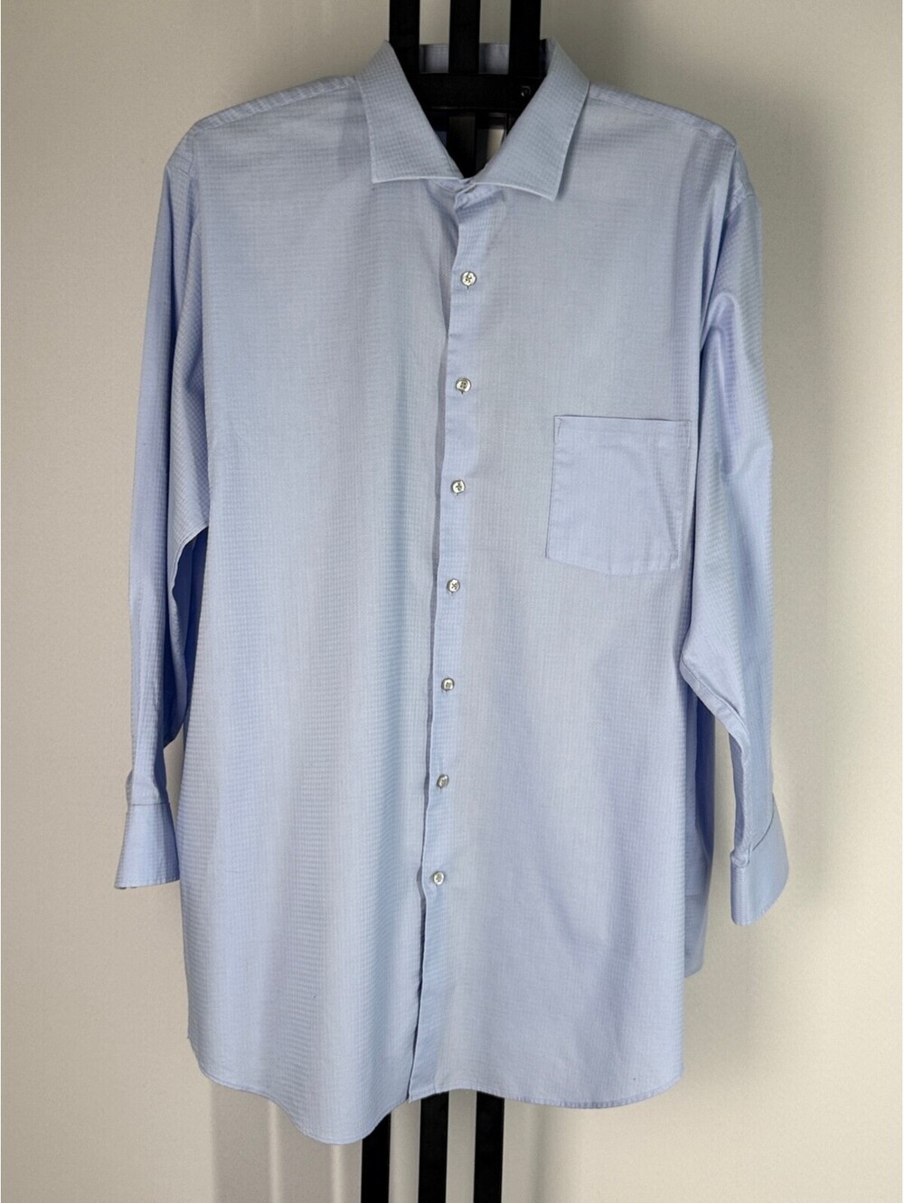 Shaquille O'Neal XLG Dress Shirt 20 34/35 Big Tall Light Blue Long Sleeve Cotton